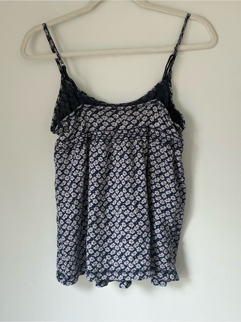 Aerie Y2K Floral Navy & White Baby Doll Tank Top - Picture 3 of 4
